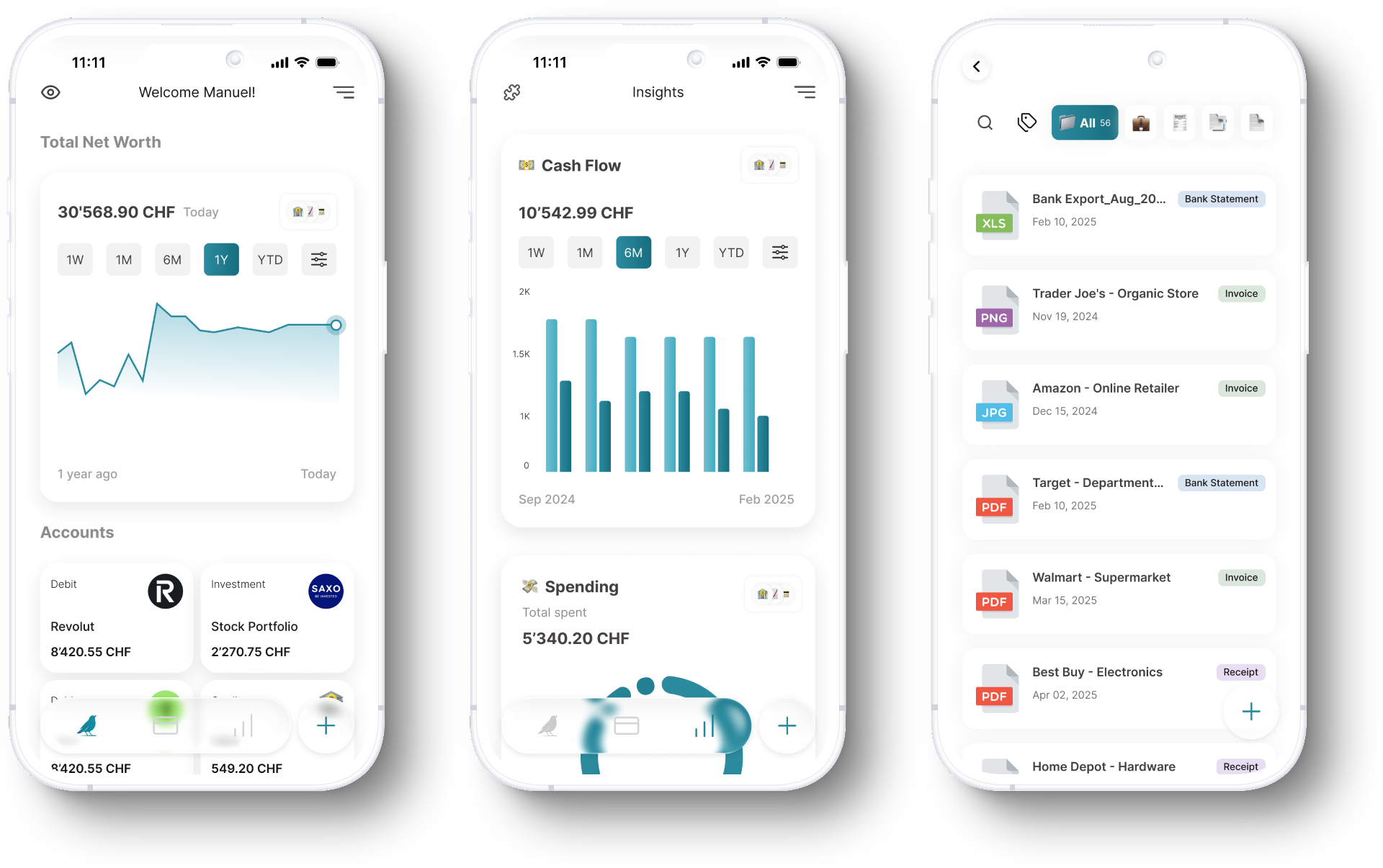 Finch app screens