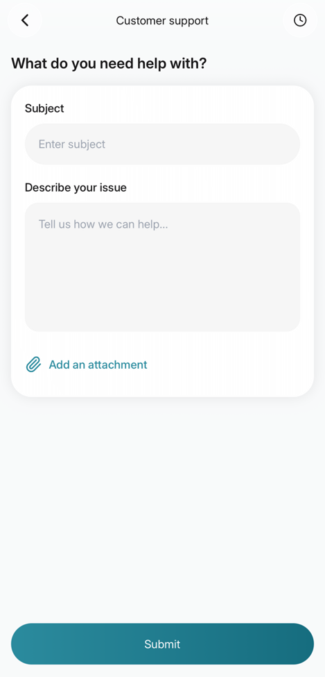 Finch app support ticket form